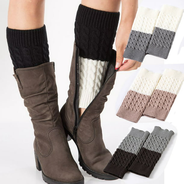 Winter Womens Warm Crochet Knitted Boot Cuffs Leg Warmers Socks Ankle Toppers